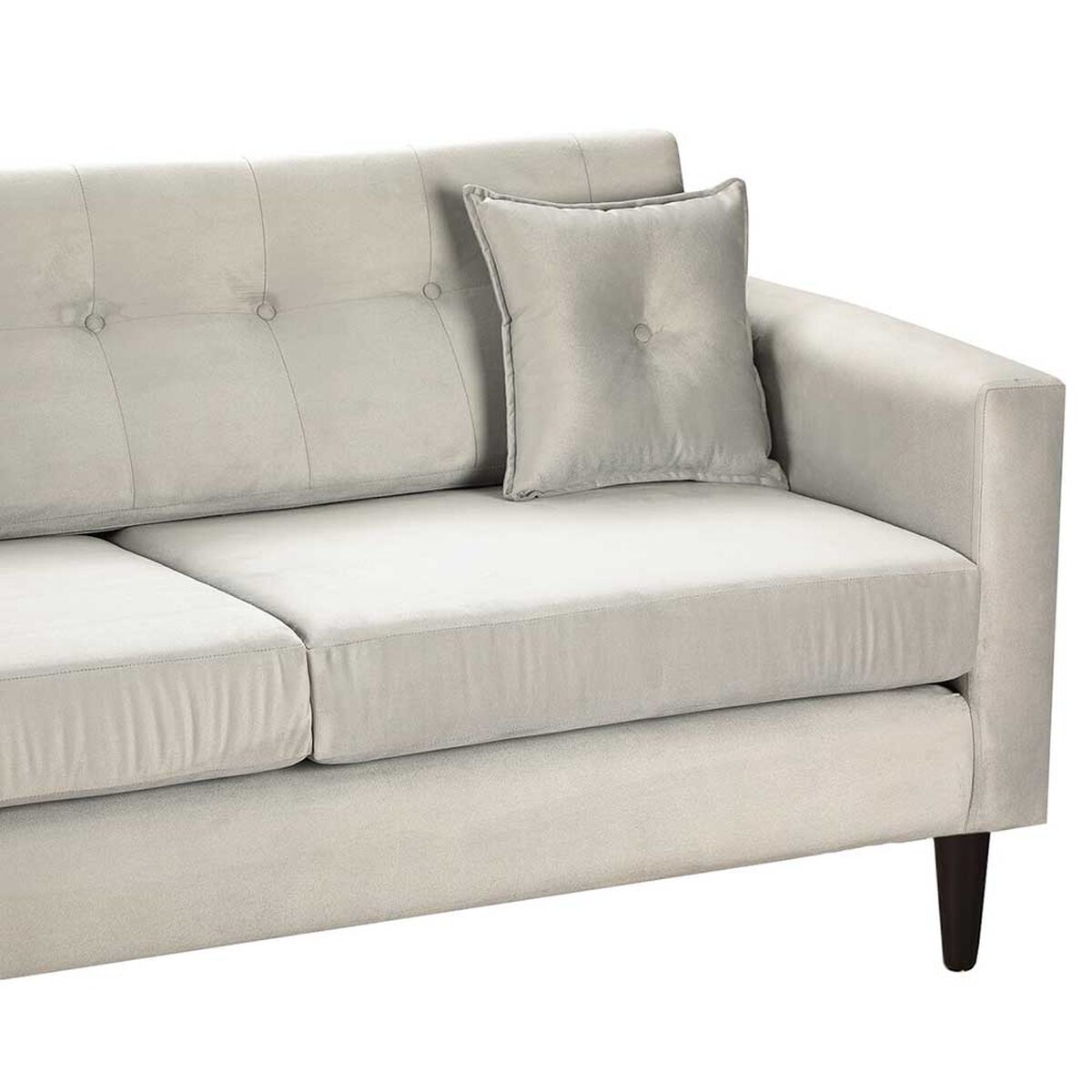 Juego de Living Bodevir New Retro Felpa 00 Sofá 3 Cuerpos + Dos Pouf 1 Cuerpo Gris 