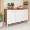 Mueble de Cocina Base Vekkahome Opie 2 Cajones 3 Puertas Blanco