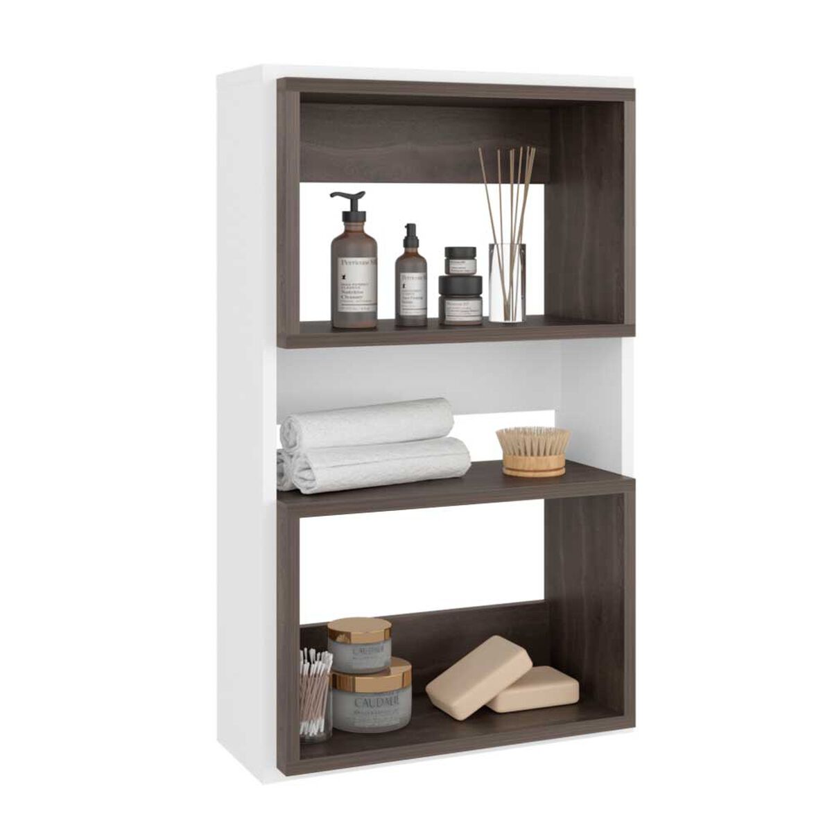 Mueble Auxilar Muro Baño Tuhome Eco Blanco y Milan 