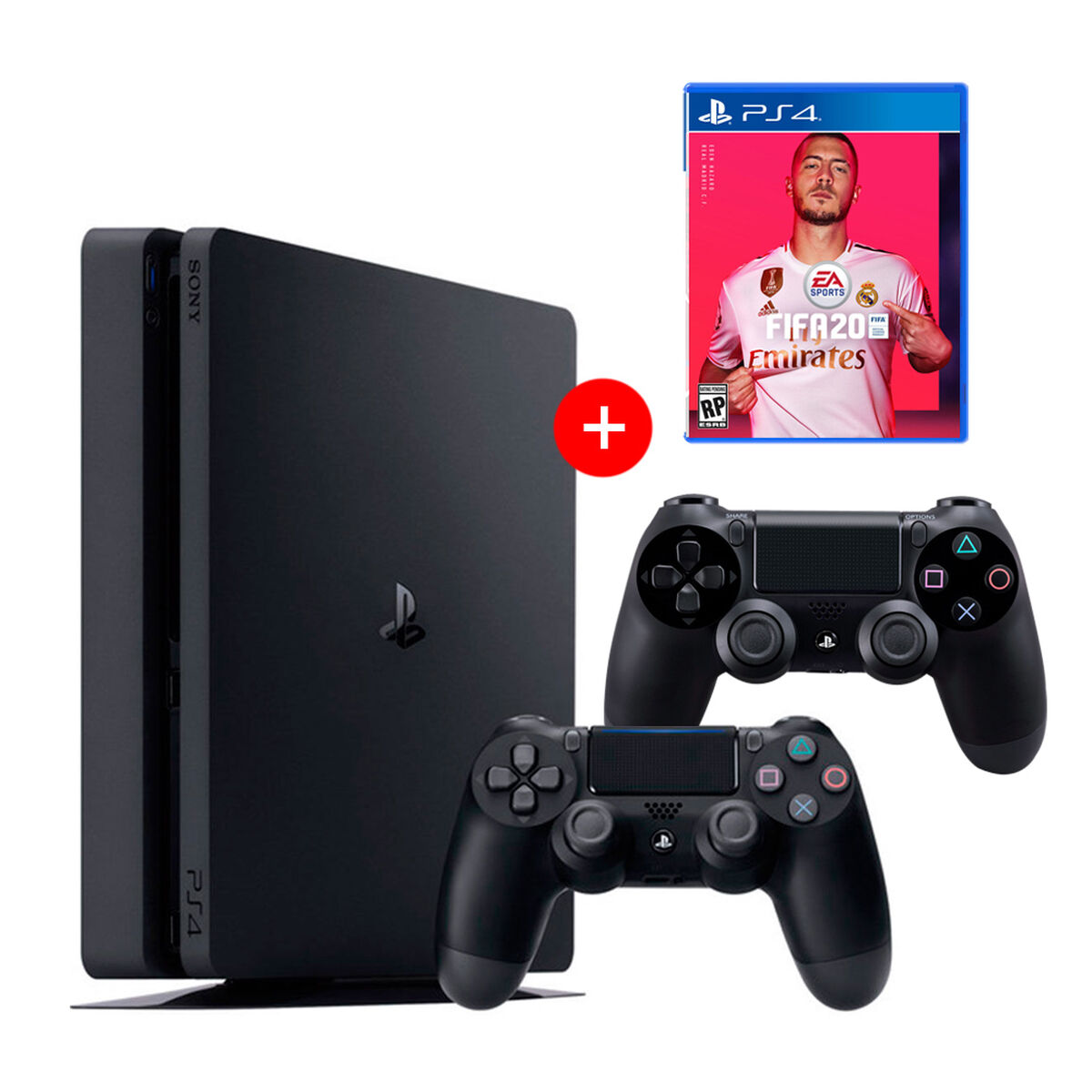 Consola PS4 Slim 500GB + 2 controles + Juego FIFA 2020