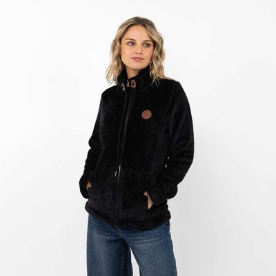 Polerón Peludo Mujer Icono Negro