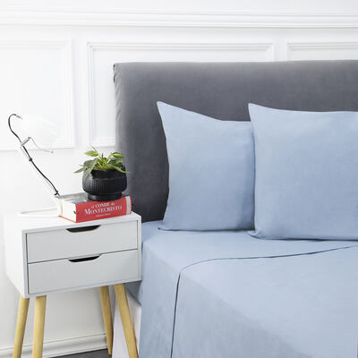 Imagen 2 del producto Juego de Sábanas Casanova 144 Hilos 1 Plaza Lisa Azul, Crudo, Gris, Pale, Rosa