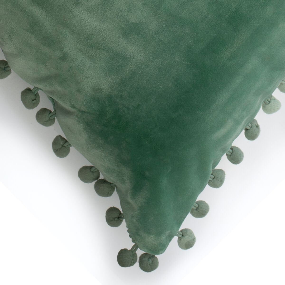 Cojín Velvet con Pompones Casanova Mint 45 x 45 cm