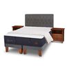 Cama Europea CIC Base Dividida King Grand Premium + Respaldo + Veladores + Plum&oacute;n Ganso