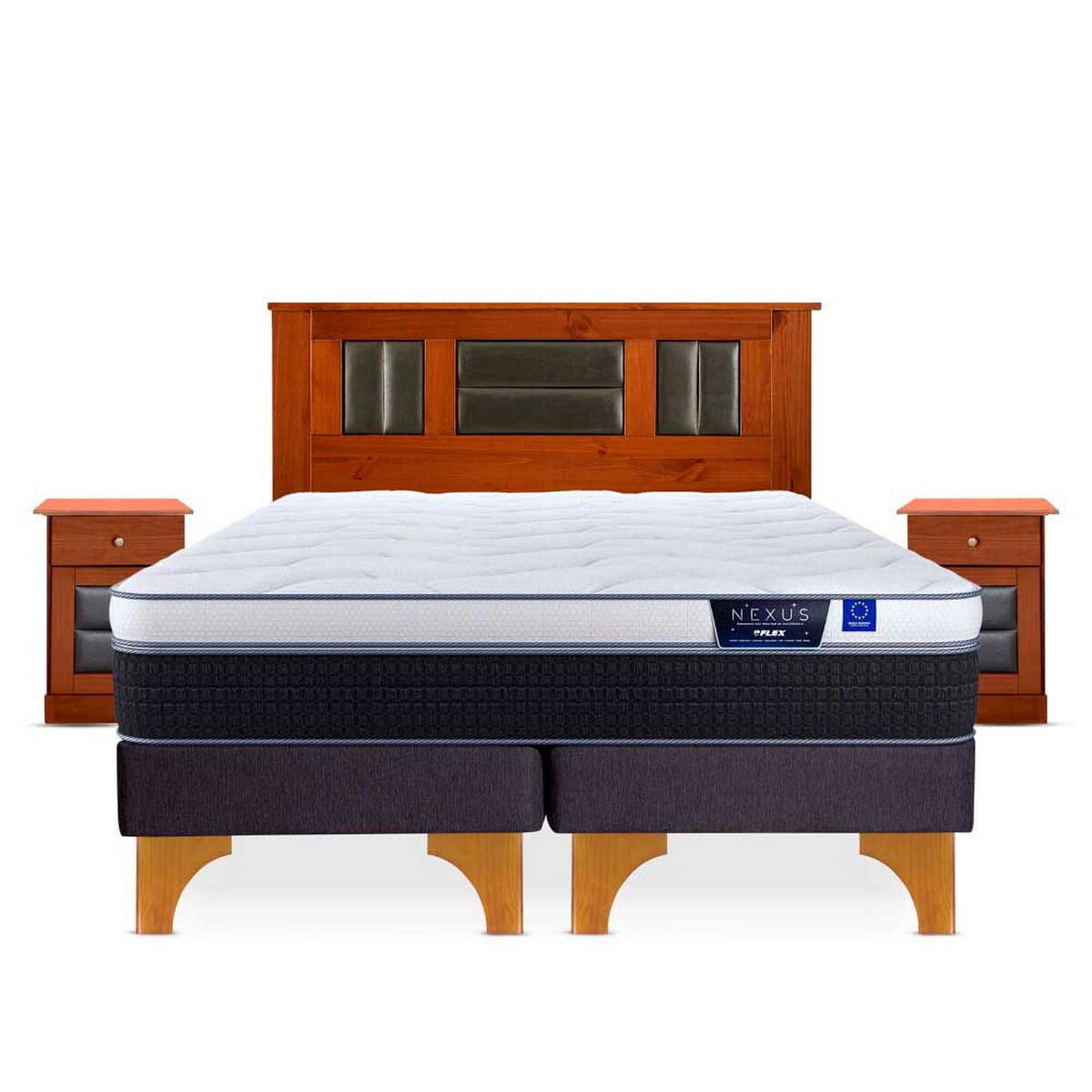 Cama Europea Flex King Nexus Base Dividida + Set Lorraine