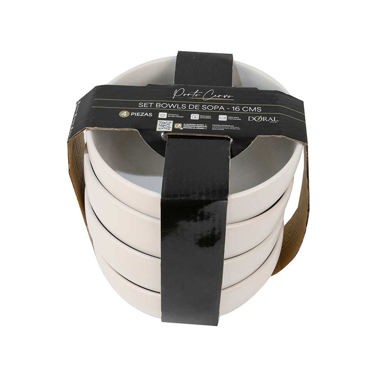 Set 4 Bowls Sopa Doral Porto Servo Blanco