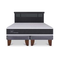 Cama Europea CIC Base Dividida King Ortopedic + Respaldo Dublin Negro