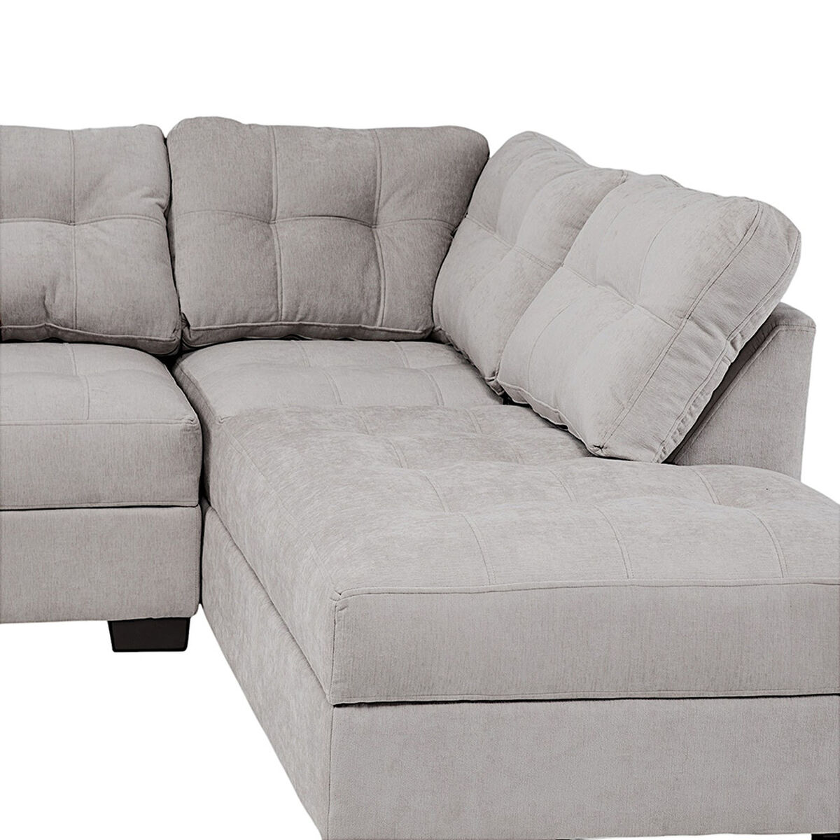 Seccional Derecho Muebles MPR Edimburgo 5 Cuerpos Gris Claro
