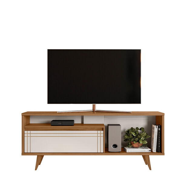 Rack TV Home Mobili Spot Hasta 60"" Beige Blanco