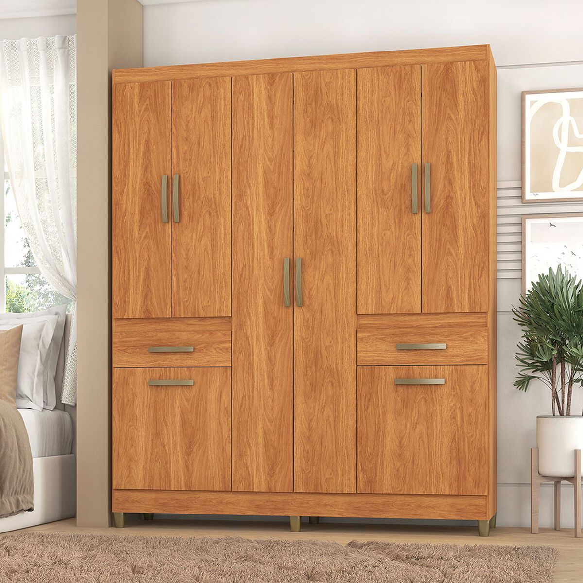 Clóset Vekkahome Aveiro 8 Puertas 2 Cajones Café