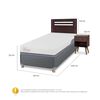 Cama Americana CIC 1 Plaza Excellence Plus + Respaldo + 1 Velador Munich