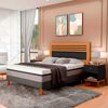 Combo Cama Europea CIC 2 Plazas Balance + Respaldo 2 Plazas + 2 Veladores Casanova Caroline Natural