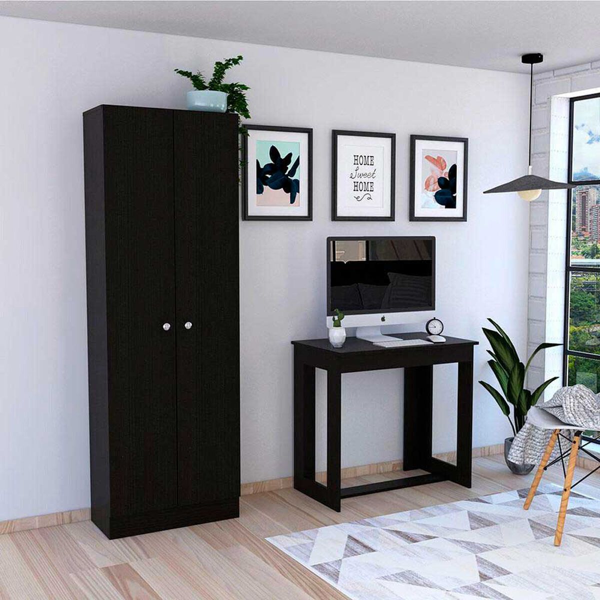 Escritorio Office 4  + Closet 2 Puertas Home