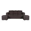 Juego de Living Kea Nize Sofá 3 Cuerpos + Dos Pouf Felpa Negro
