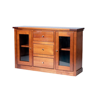 Buffet Muebles Hema Berl&iacute;n Nogal Vidrio