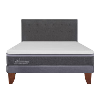Cama Europea CIC 2 Plazas  Ortopedic Advance + Respaldo Eufrates