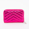 Billetera Metalica Fucsia Eco Cuero Mujer Zibel
