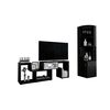 Combo Bar Esquinero + Rack TV40 Extensible TuHome Beijing Wengue Blanco