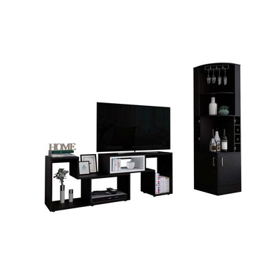 Imagen 2 del producto Combo Bar Esquinero + Rack TV40 Extensible TuHome Beijing Wengue Blanco
