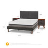 Cama Europea CIC Curve King Balance + Respaldo Eufrates + 2 Veladores Niger