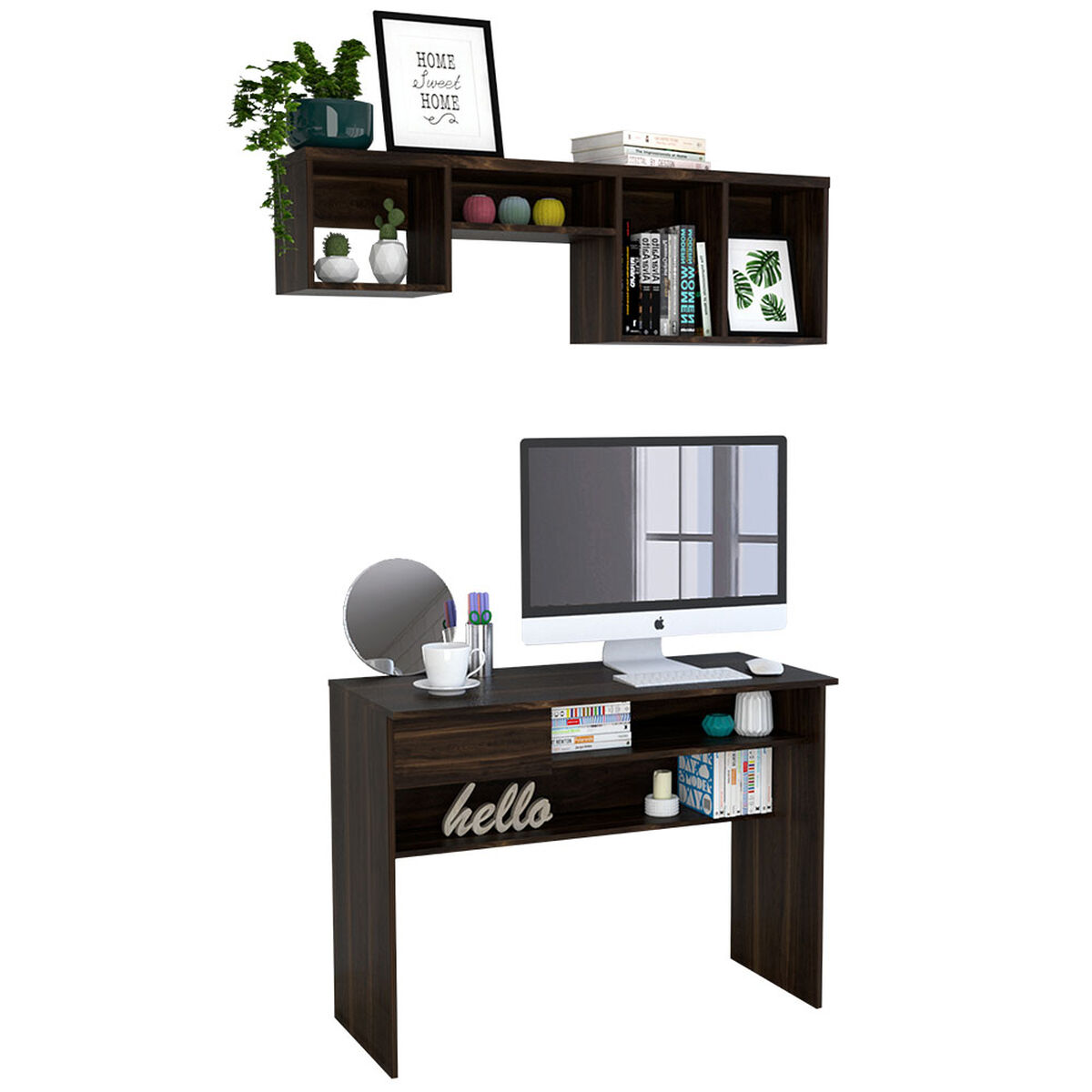 Escritorio Office 5  + Repisa Wall 1B