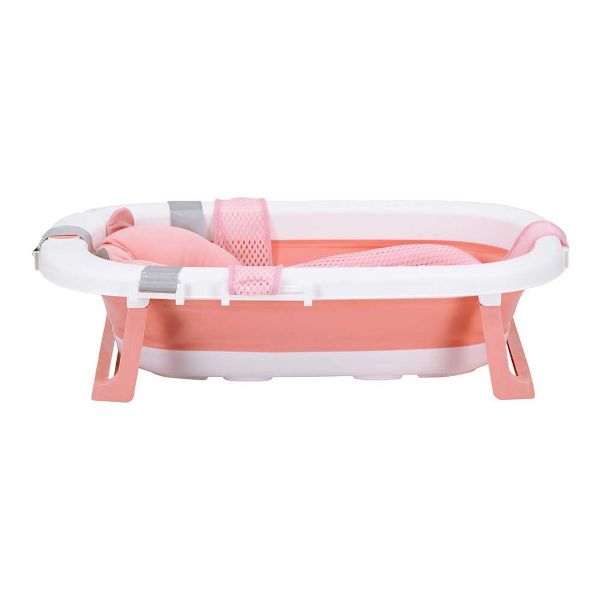 Bañera Plegable Bebe con Cojin Almohada y reductor Rosada Bebesit