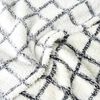 Frazada American Family Sherpa 2 Plazas Cuadros Blanco