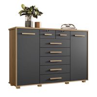 Cómoda Vekkahome Fontana 7 Cajones Gris