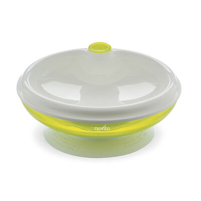 Plato de Bebe con Tapa para Microondas Verde Nuvita