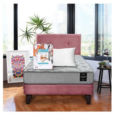 Cama Europea Latam Home 1,5 Plazas Cannon Palo Rosa