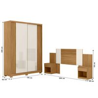 Closet Di Poretti Colorado 2 Puertas 3 Cajones + Respaldo Ajustable