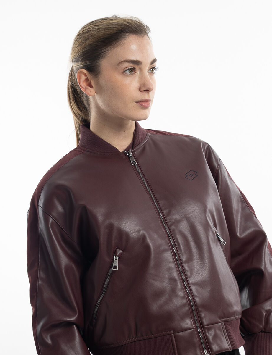 Chaqueta Bomber Ecocuero Mujer Lotto Strada