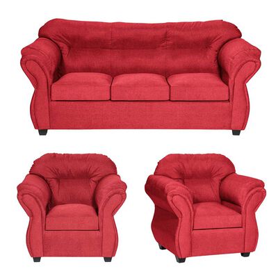 Imagen 1 del producto Juego de Living Diseño A&M Home Catalina Sofá 3 Cuerpos + 2 Sillones 1 Cuerpo Burdeo