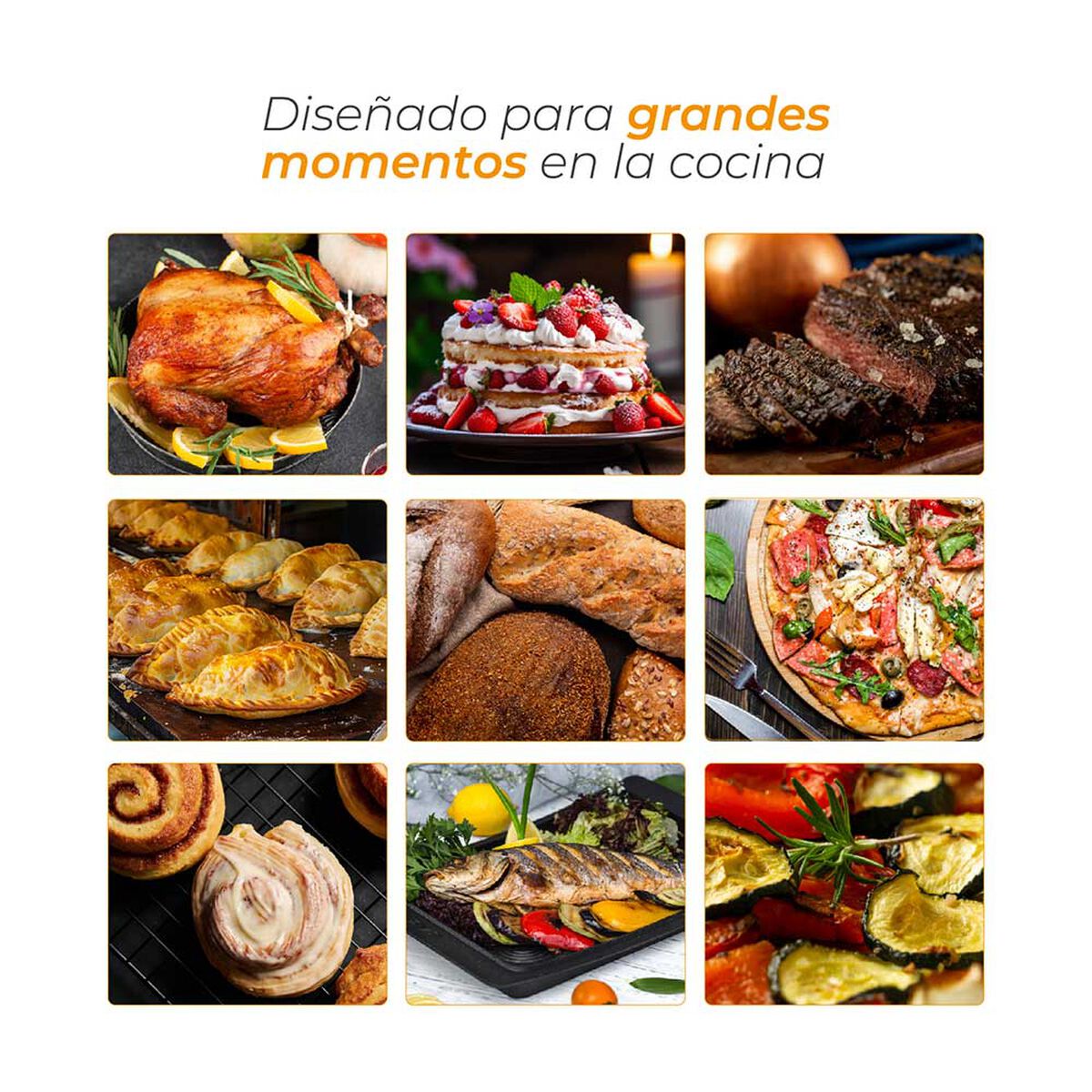 Horno El&eacute;ctrico Kitchen-It Silver Series 100 lts.