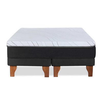 Imagen 2 del producto Cama Europea Latam Home Base Dividida 2 Plazas Zen Top Spring Hybrid Velvet Negro