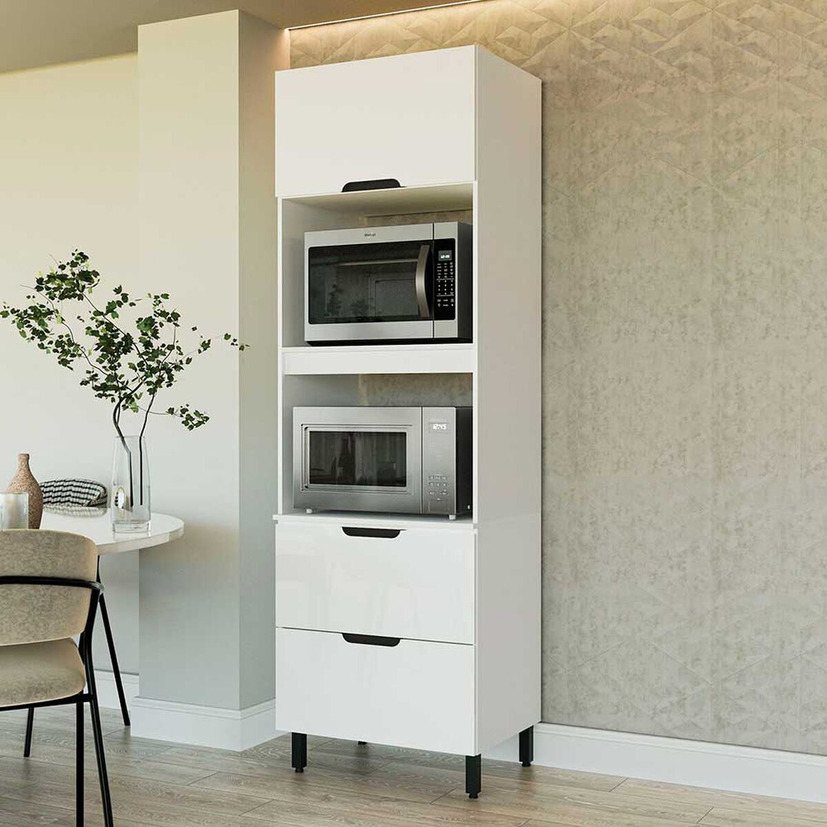 Despensa de Cocina delta Vekkahome 2 Puertas 1 Cajon Blanca