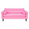 Juego de Living Bodevir Retro Felpa 3 Cuerpos + Dos Sillones 1 Cuerpo Rosado