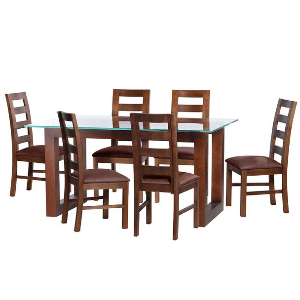 Juego de Comedor Latam Home Pamplona Burgos 6 Sillas Lino Gris Oscuro