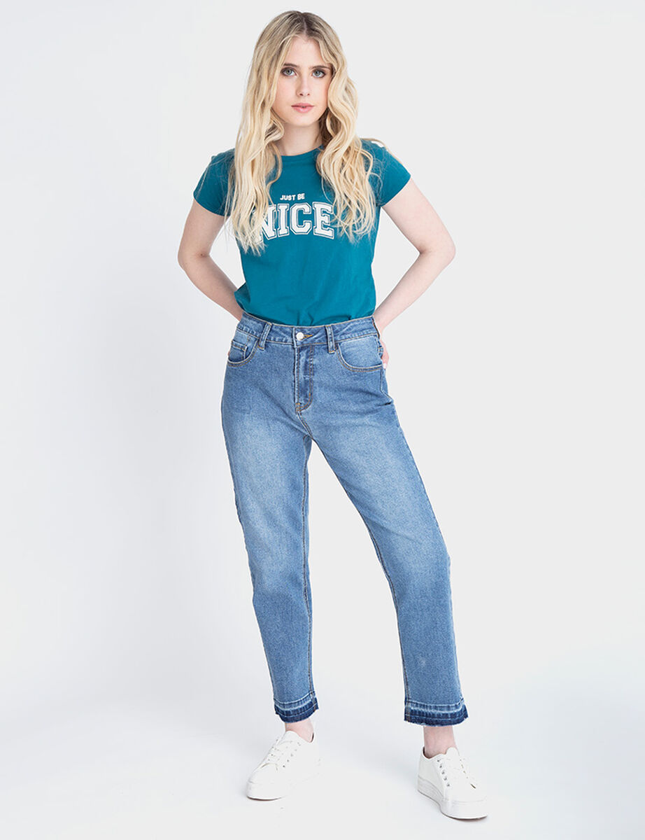 Jeans Rectoc Tiro Alto Mujer Fiorucci