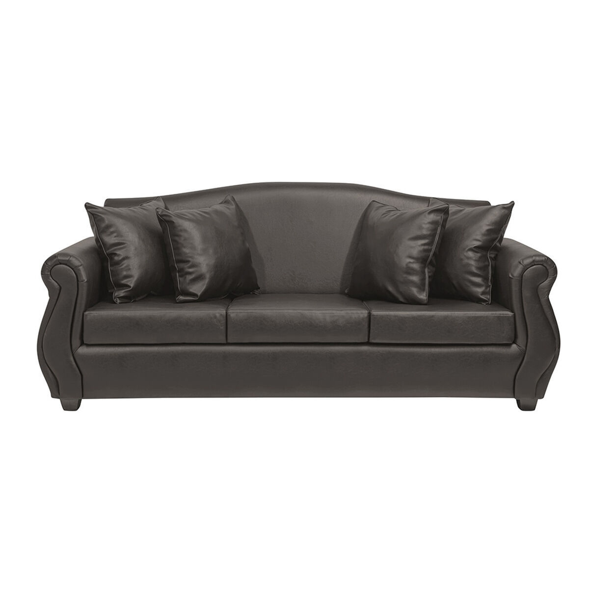 Juego de Living Innovamuebles Azucena Sofá 3 Cuerpos + Dos Sillones 1 Cuerpo Café Oscuro 
