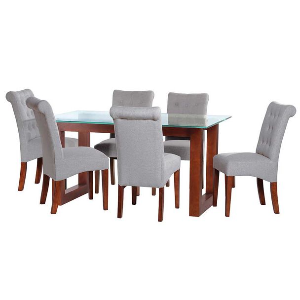 Juego de Comedor Latam Home Pamplona Cadiz 6 Sillas Velvet Chocolate