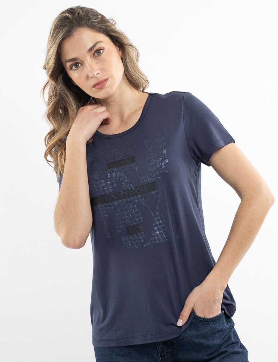 Polera Con Estampado Manga Corta Mujer Zibel