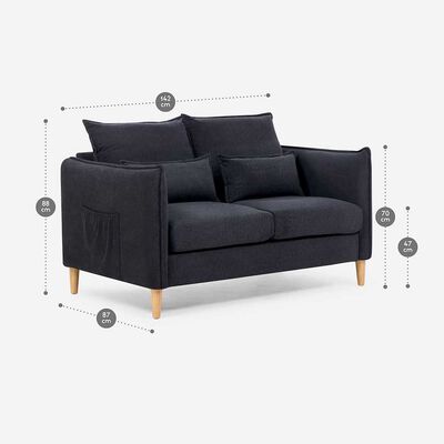 Imagen 2 del producto Sofá Rosen Blume 2 cuerpos Grafito