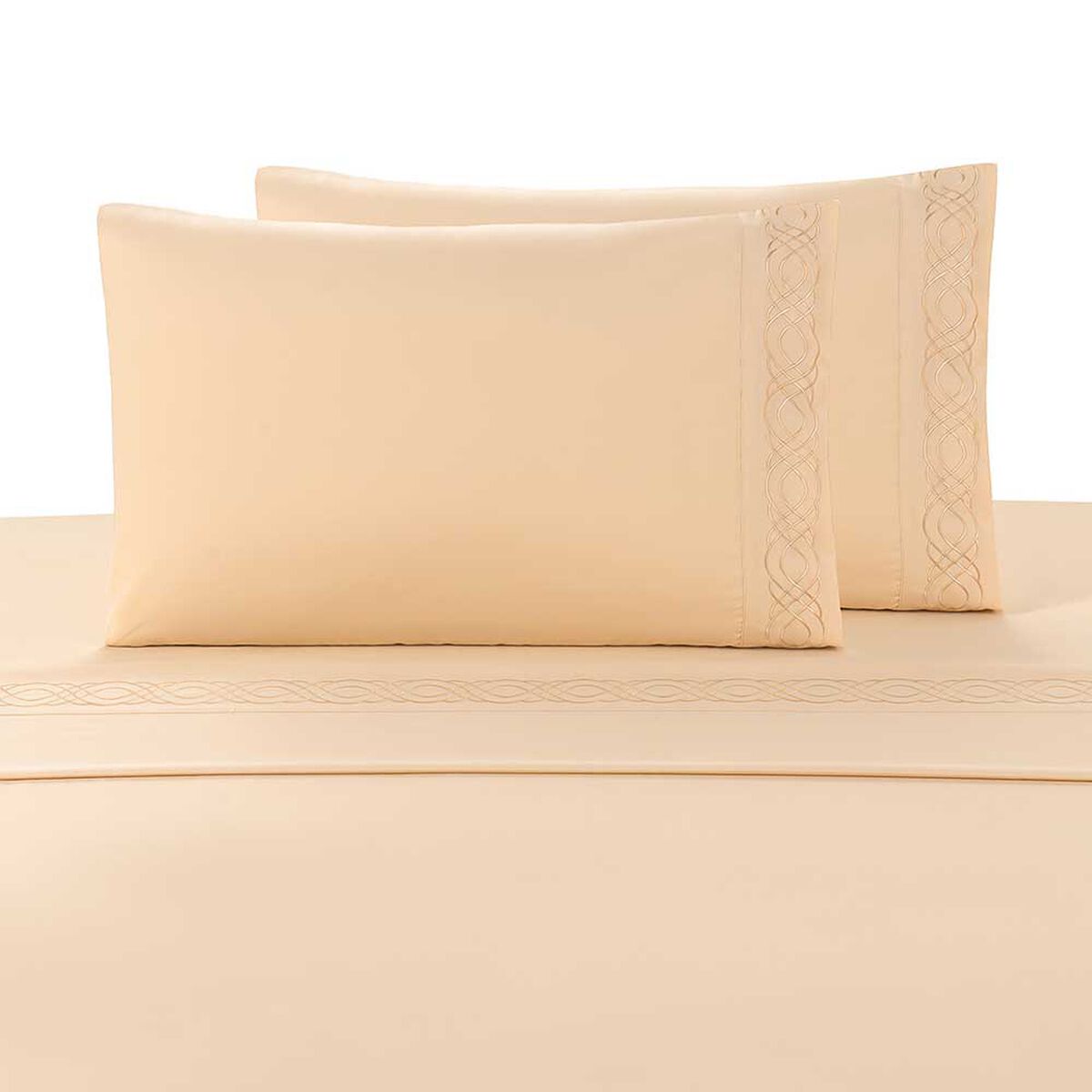 Juego de S&aacute;banas Illusions King Bordada Blonde Beige