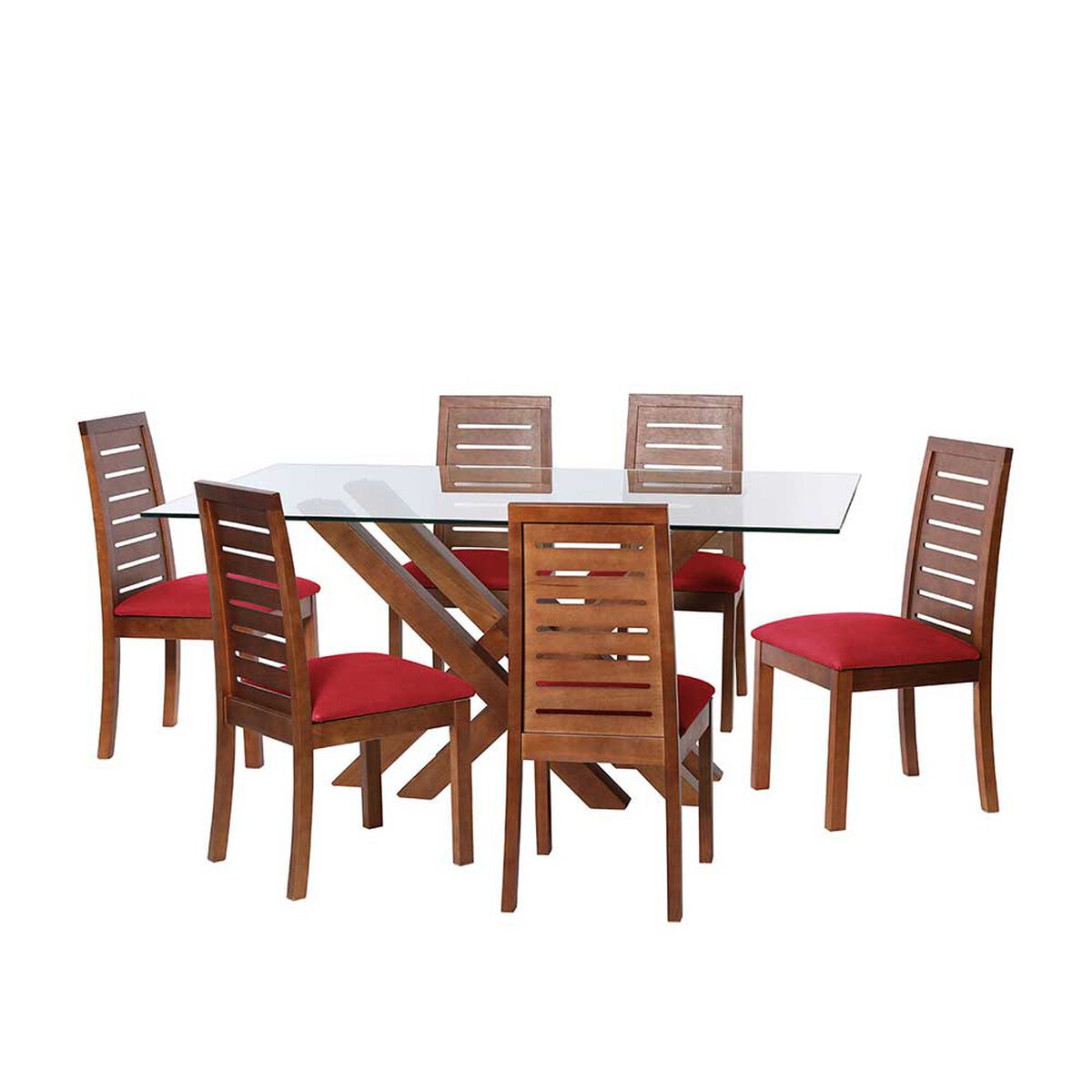 Juego de Comedor Latam Home Merida 6 Sillas Rojo