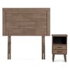 Cama Europea Rosen 1,5 Plazas New Style 6 + Respaldo + Velador Sicilia