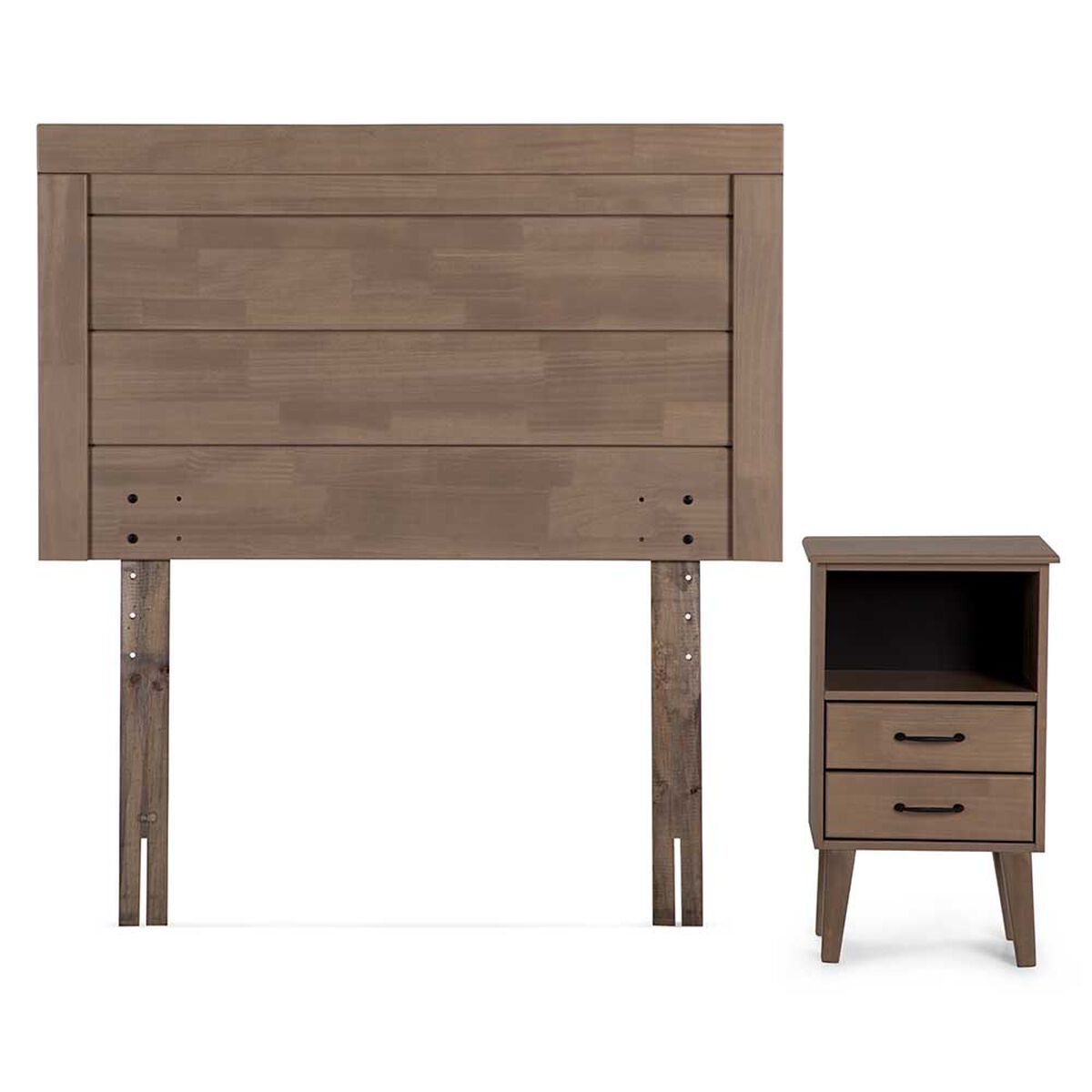 Cama Europea Rosen 1,5 Plazas New Style 6 + Respaldo + Velador Sicilia