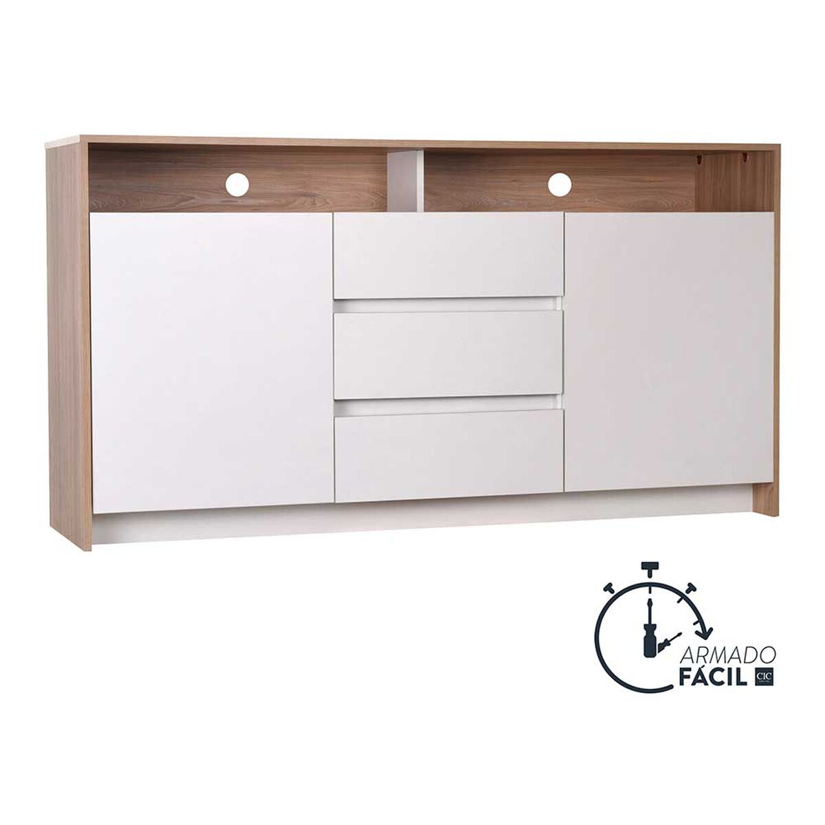 Rack TV CIC Colbun Olmo Blanco Hasta 60"