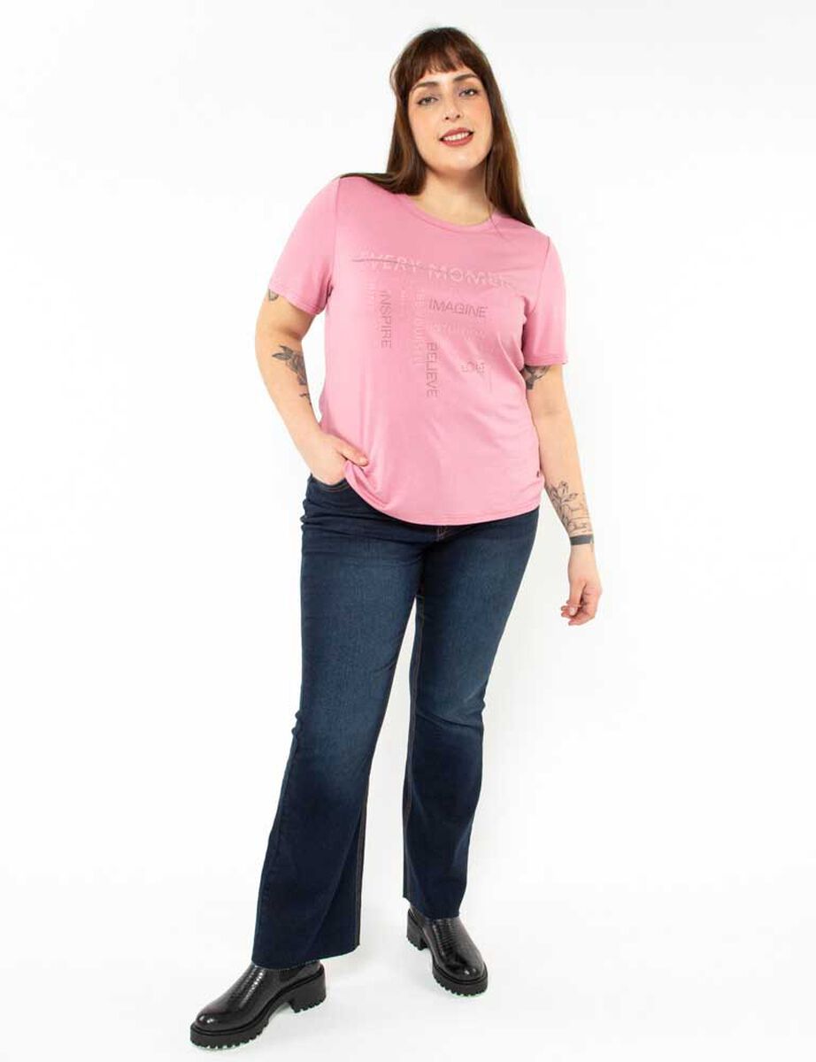 Polera Con Estampado Manga Corta Mujer Extralindas