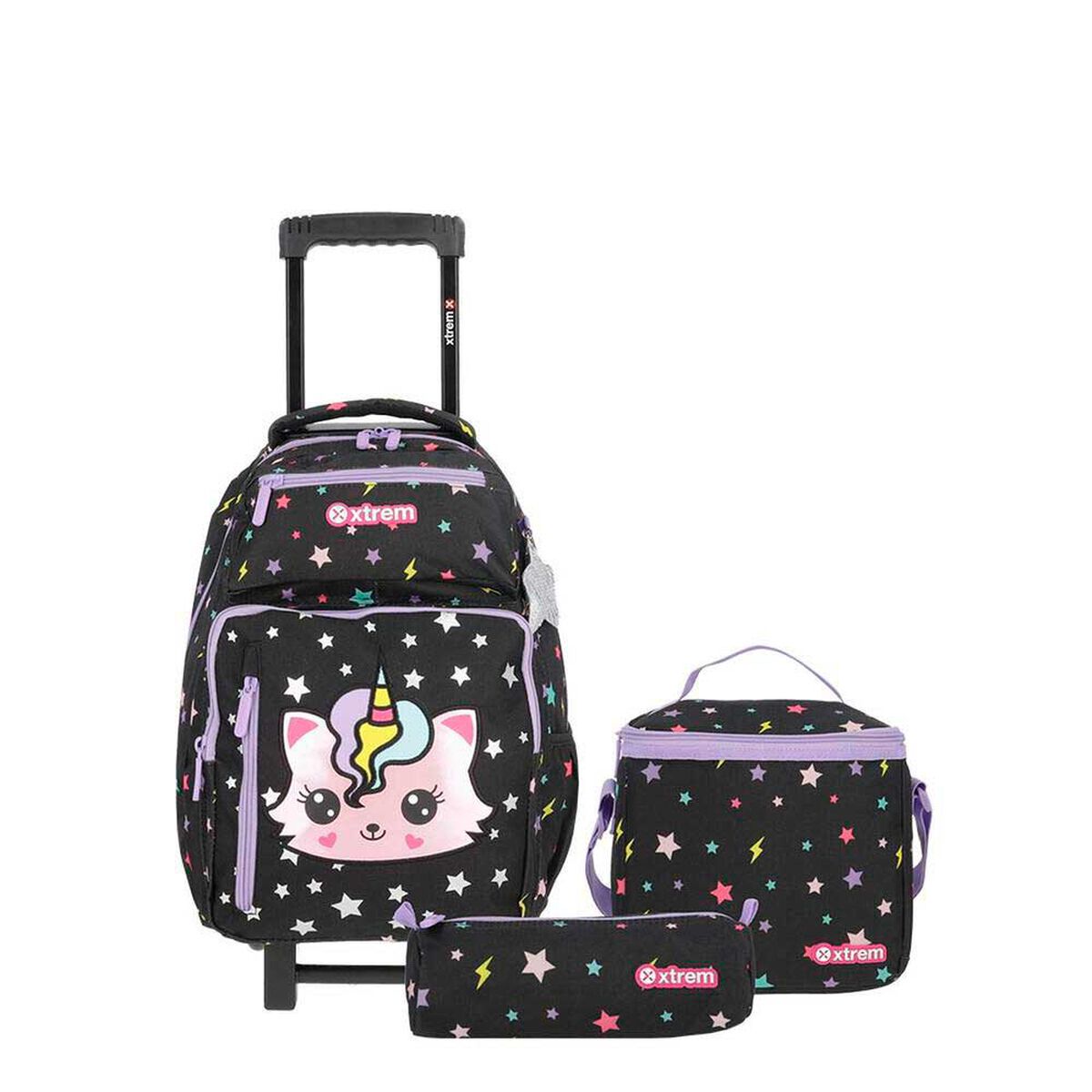 Pack Mochila Con Ruedas Ni&ntilde;a New Run Negro M Xtrem